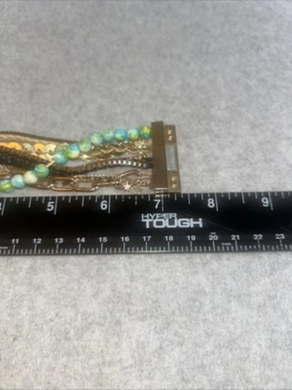 VICTORIA EMERSON Gold Tone, Mixed Materials Layered Design Bracelet - Picture 5 of 7
